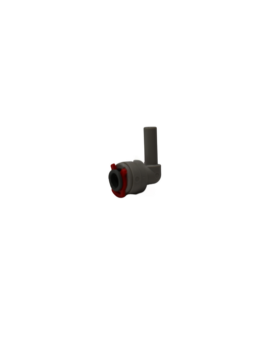 Grey Acetal Plug in Elbow with Locking Clip 1/4" (#034057 & #034009)